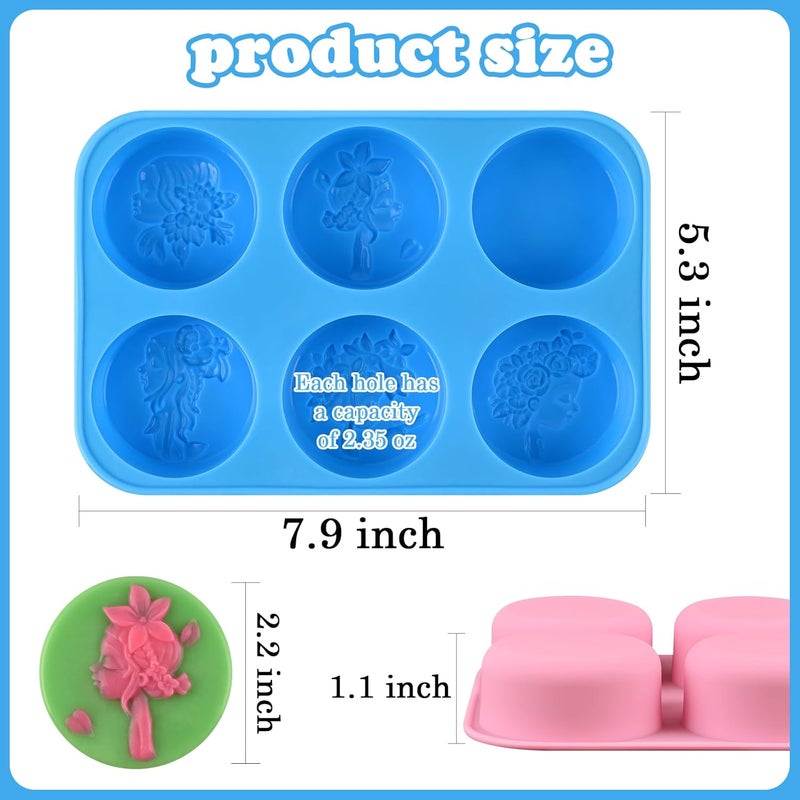 Moukiween Circular Silicone Soaps Mold,Loofah Soaps Molds,2PCS Silicone Soap Mold,Suitable for Making Soap,Bath Bombs,Shampoo Sticks,Candles and DIY Resin Handicrafts - Image 2